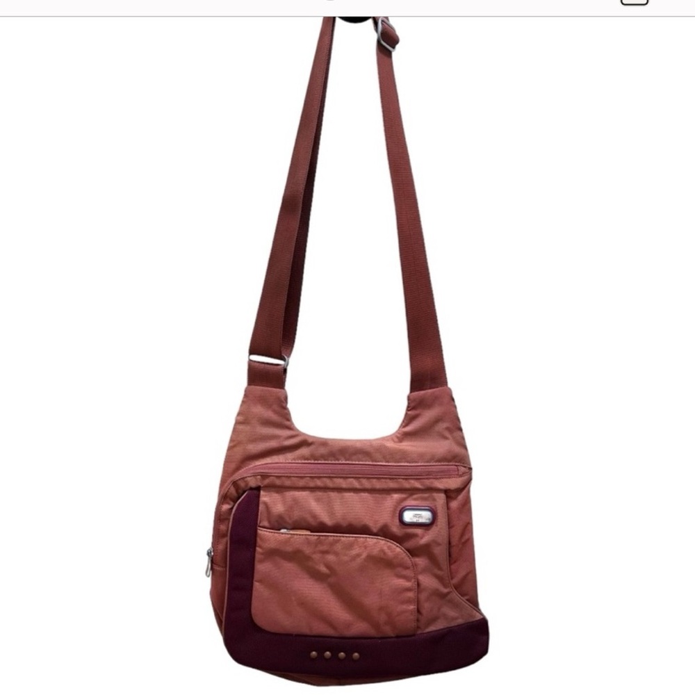 TUMI T-Tech McKenna Nylon Crossbody Messenger FlapBrown & Maroon Travel Bag